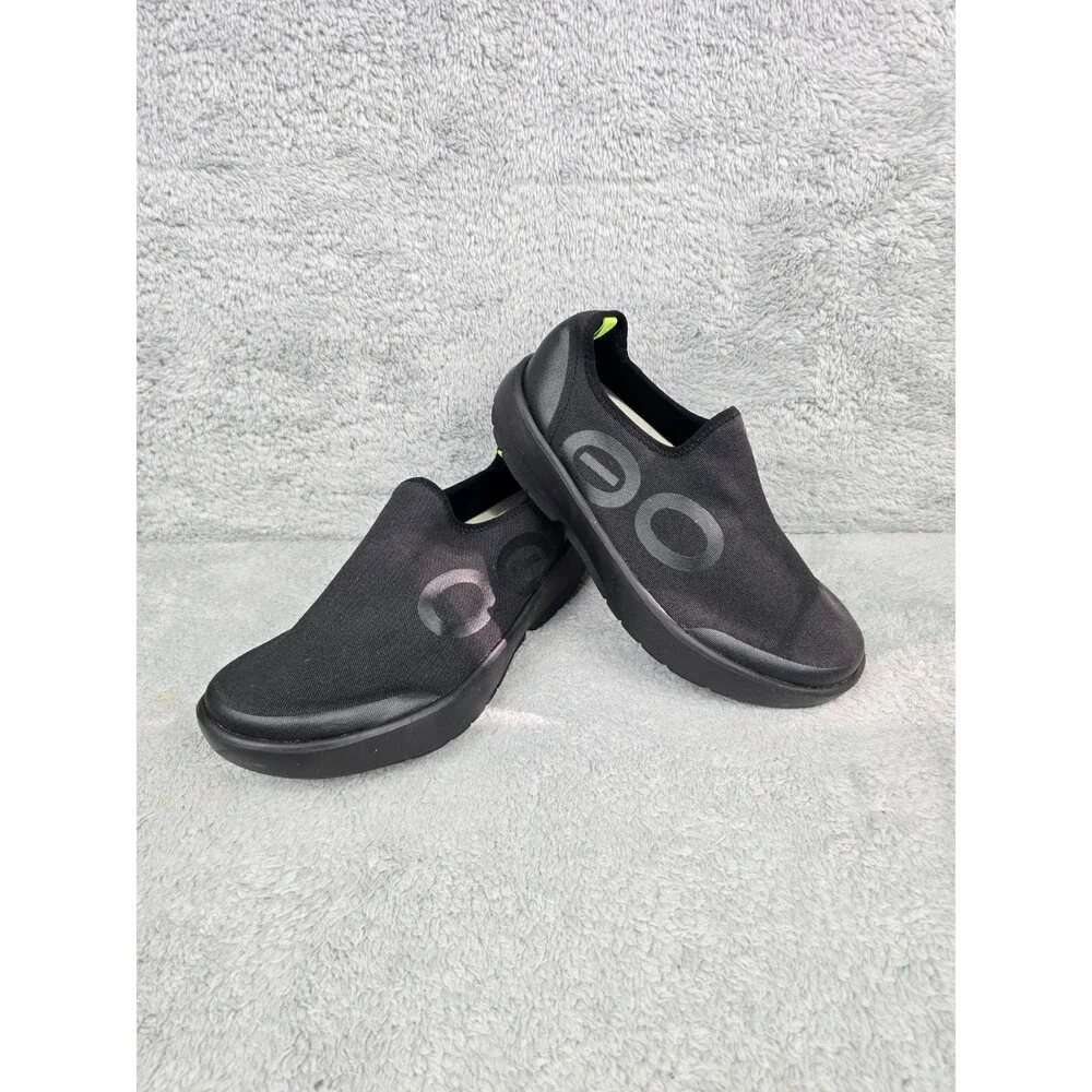 OOFOS OOmg eeZee Low Black Slip-On Shoes Recovery Comfort Sneakers Mens 8 EU 41